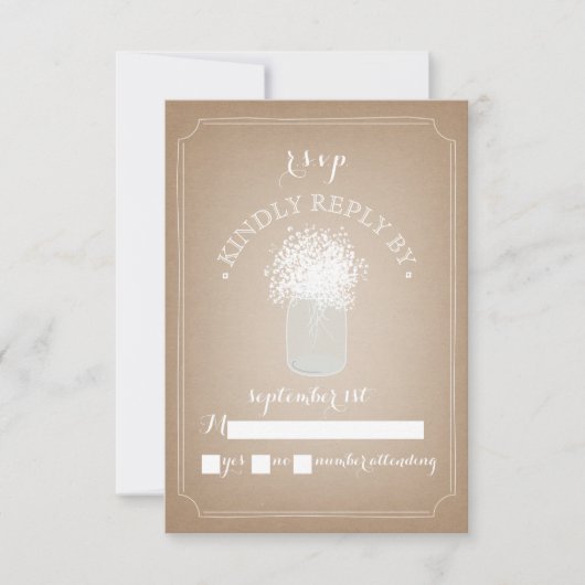 Babyschaatsen geïnspireerde Mason Jar RSVP (Voorkant)