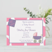 babysh Je bent uitgenodigd voor een Baby shower. Kaart (Staand voorkant)