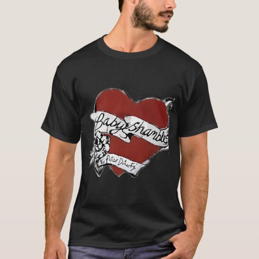 Babyshambles, Pete Doherty, hart tattoo ontwerp T-shirt (Voorkant)