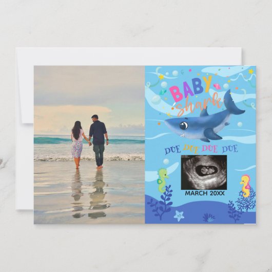 BabyShark echo foto zwangerschap aankondiging (Voorkant)
