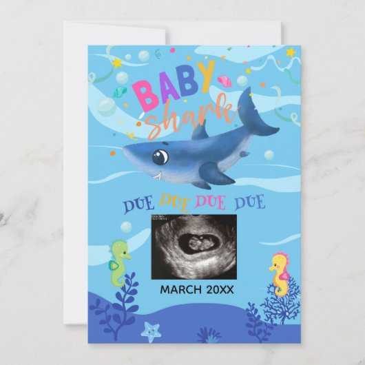 BabyShark echo foto zwangerschap aankondiging (Voorkant)