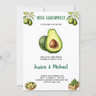 babyshower avocado uitnodiging