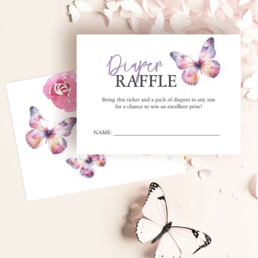 Babyshower Behuizing Kaarten Luier Raffle Vlinder