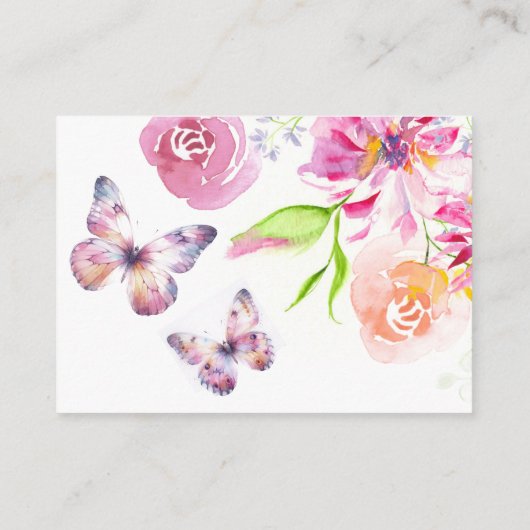 Babyshower Behuizing Kaarten Luier Raffle Vlinder (Achterkant)