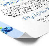 Babyshower Blauwe Bes Mijn Vliezen Breken Spel Poster (Hoek)