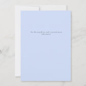 BABYSHOWER, BLAUWE LAARSJES, BLAUWE TYPOGRAFIE KAART (Achterkant)