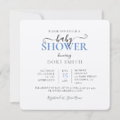 BABYSHOWER, BLAUWE & WITTE TAART MET FOPSPEENEN KAART (Achterkant)