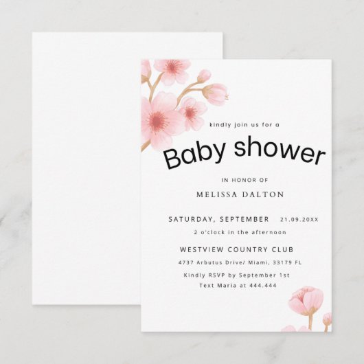 Babyshower card bedankkaart (Voorkant / Achterkant)