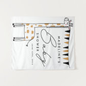 BABYSHOWER | Cute Doodle Giraffe Wandkleed (Voorkant (horizontaal))