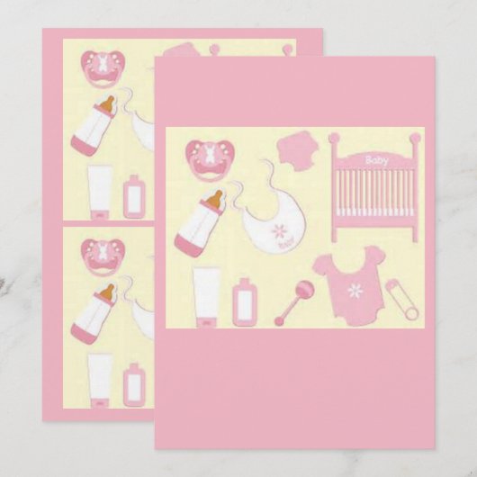 babyshower kaart (Voorkant / Achterkant)