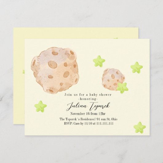 Babyshower Kaart (Voorkant / Achterkant)