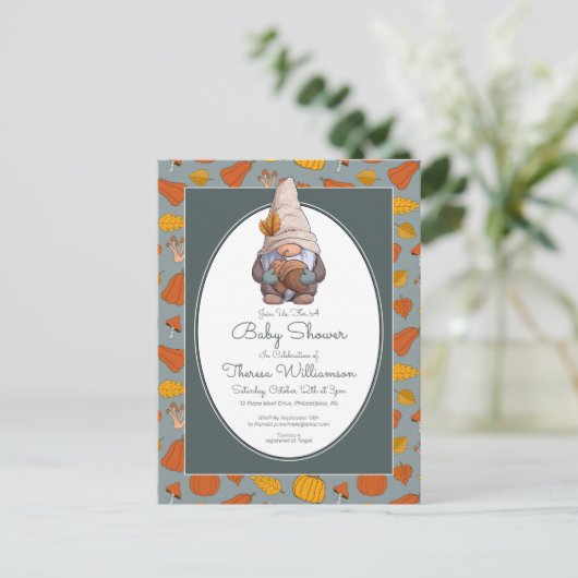 BABYSHOWER | Kabouter Herfst Briefkaart (Staand voorkant)