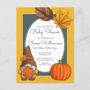 BABYSHOWER Kabouter Herfst Uitnodiging