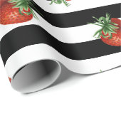 Babyshower met aardbeienpatroon cadeaupapier (Rol Hoek)