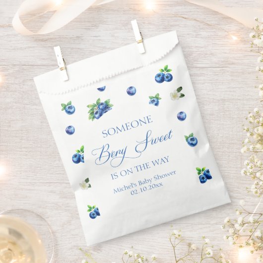 Babyshower met bosbessen thema bedankzakje (Geknipt)