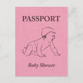 Babyshower passport uitnodiging briefkaart (Voorkant)