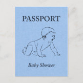 Babyshower passport uitnodiging briefkaart (Voorkant)