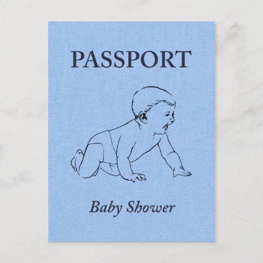Babyshower passport uitnodiging briefkaart (Voorkant)