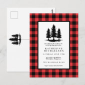 BABYSHOWER | Rustic Forest Buffalo Checks Briefkaart (Voorkant / Achterkant)