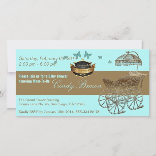 BabyShower / The Golden Carriage - Uitnodiging (Voorkant)
