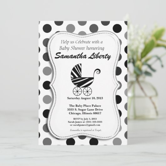 Babyshower uitnodiging zebra (Staand voorkant)