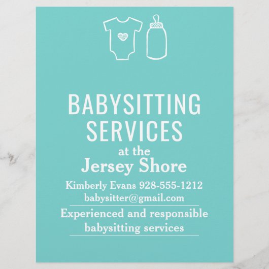 Babysit Services aan de Jersey Shore Flyer (Voorkant)