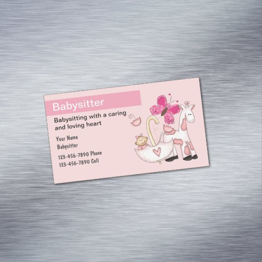 Babysitkoelkast Magnetische Visitekaartjes Magnetisch Visitekaartje (Voorbeeld)