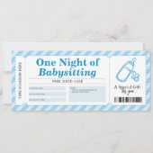 Babysitservice Blauwe Cadeaubon Kaart (Voorkant)