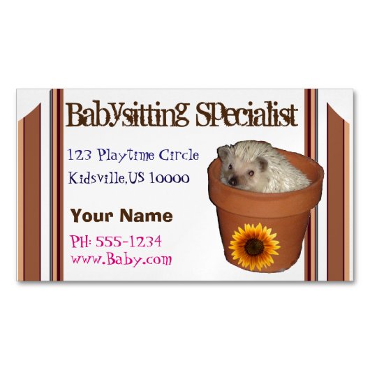 Babysitspecialist Magnetisch Visitekaartje (Voorkant)