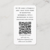 Babysitten bij de Jersey Shore QR Code Visitekaartje (Achterkant)