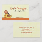 Babysitten & Kinderopvang Geel Baby Holdin Beer Visitekaartje (Voorkant / Achterkant)