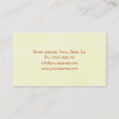 Babysitten & Kinderopvang Geel Baby Holdin Beer Visitekaartje (Achterkant)