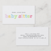 Babysitten & Kinderopvang - Kleurrijk Visitekaartje (Voorkant / Achterkant)