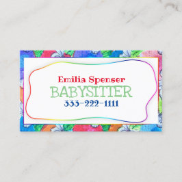 Babysitten & Kinderopvang Kleurrijke Vlinder Kaart Visitekaartje