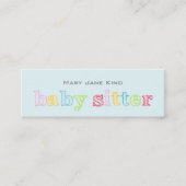 Babysitten & Kinderopvang Regenboogkleur Mini Visitekaartje (Voorkant)