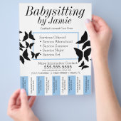 Babysitten Kinderopvang Vlinder Afscheur Strips Flyer (Hand)