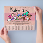 Babysitten Leuke Kinderopvang Dagopvang Scheurblad Flyer (Hand)
