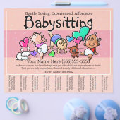 Babysitten Leuke Kinderopvang Dagopvang Scheurblad Flyer (Enkel)