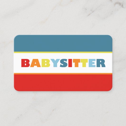 Babysitten QR Visitekaartje (Voorkant)