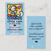 Babysitter - Aangepaste kaart Lt Blauw Visitekaartje (Voorkant / Achterkant)