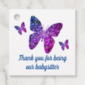Babysitter Appreciation Butterflies Dank je Bedankjes Labels (Voorkant)