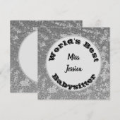 Babysitter Appreciation Marged Silver Dank je (Voorkant / Achterkant)