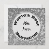 Babysitter Appreciation Marged Silver Dank je (Voorkant)