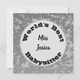 Babysitter Appreciation Marged Silver Dank je