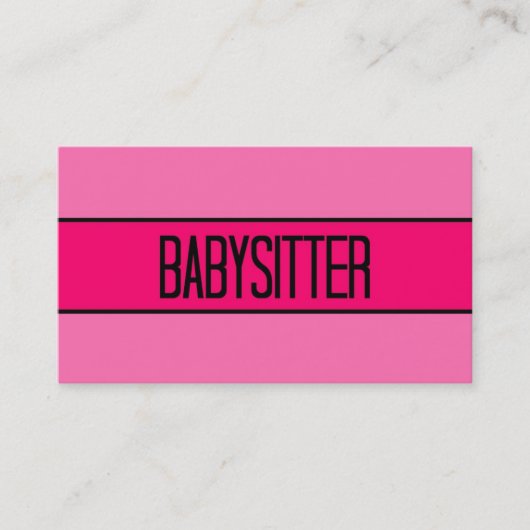 Babysitter Baby en Hot Pink Visitekaartje (Voorkant)