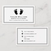 Babysitter Babysitting Nanny Baby Feet Zwart Wit Visitekaartje (Voorkant / Achterkant)