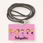 Babysitter Badge (Achterkant met draagriem)
