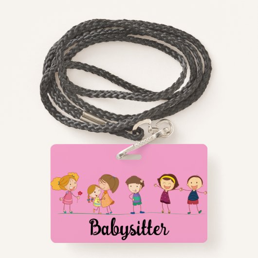 Babysitter Badge (Achterkant met draagriem)