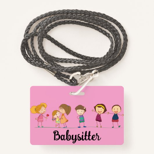 Babysitter Badge (Voorkant met draagriem)