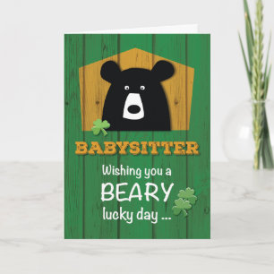 Babysitter, Beer & Shamrocks op St. Patrick's Day Kaart
